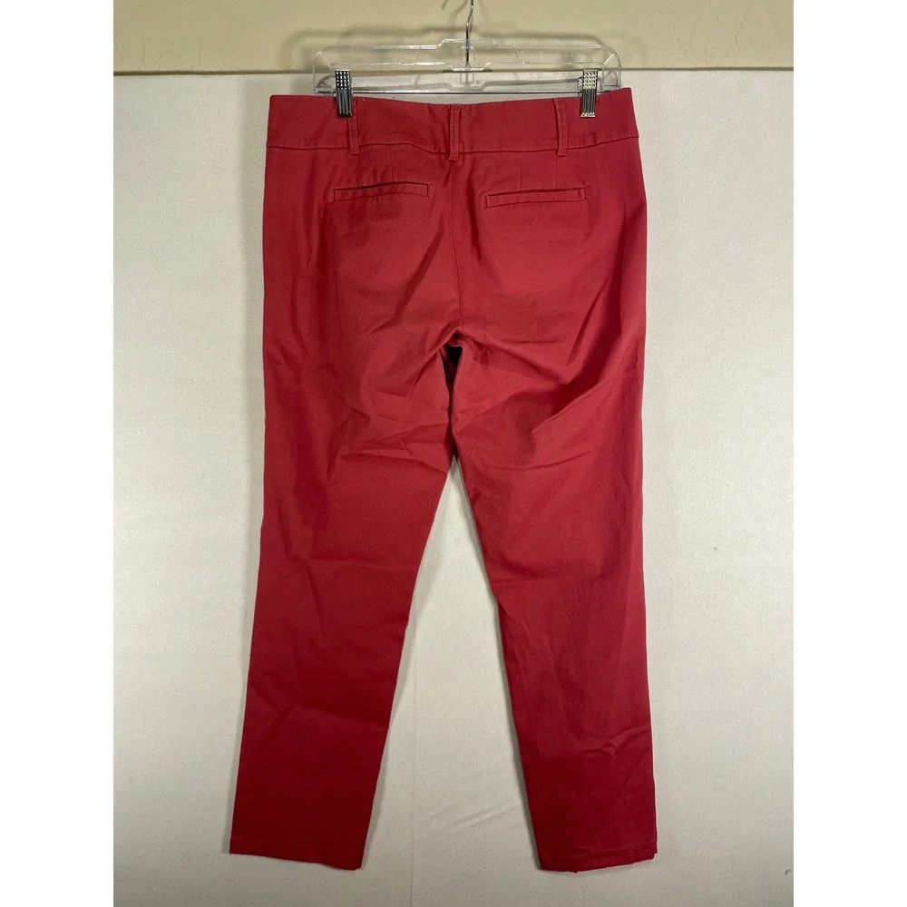 Ann‎ Taylor Loft Marisa Fit Pants Red Coral Straight Leg Chino Trousers Womens 8